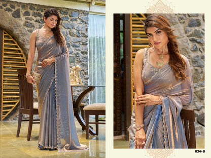 834Abcde Mehek Satin Silk Sarees Exporter Gujarat