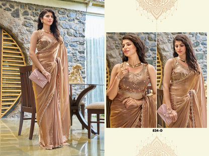 834Abcde Mehek Satin Silk Sarees Exporter Gujarat