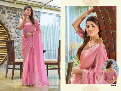 834Abcde Mehek Satin Silk Sarees Exporter Gujarat
