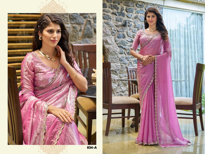 834Abcde Mehek Satin Silk Sarees Exporter Gujarat