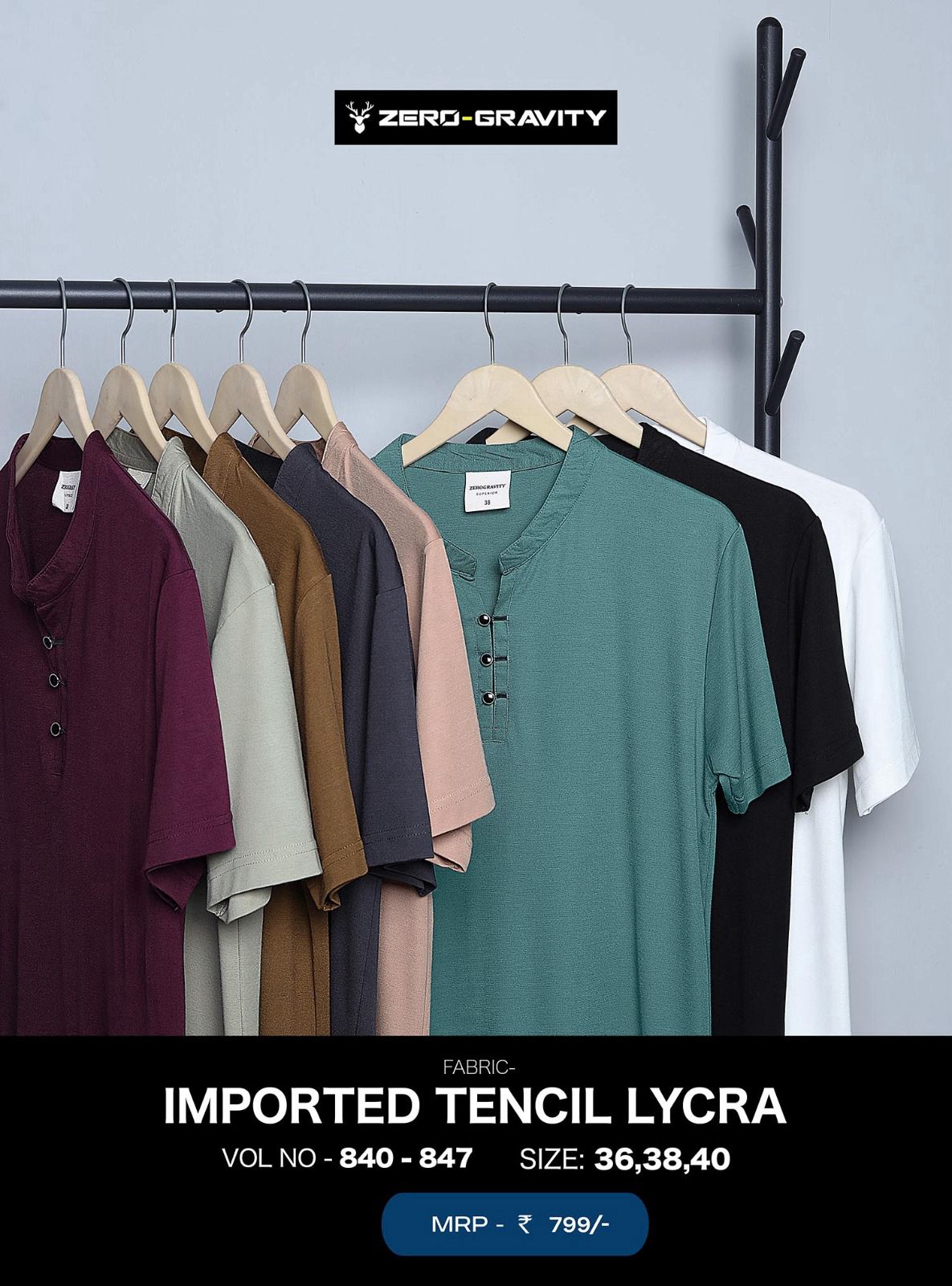840-847 Zero Gravity Tencil Lycra Mens Kurta Manufacturer Ahmedabad