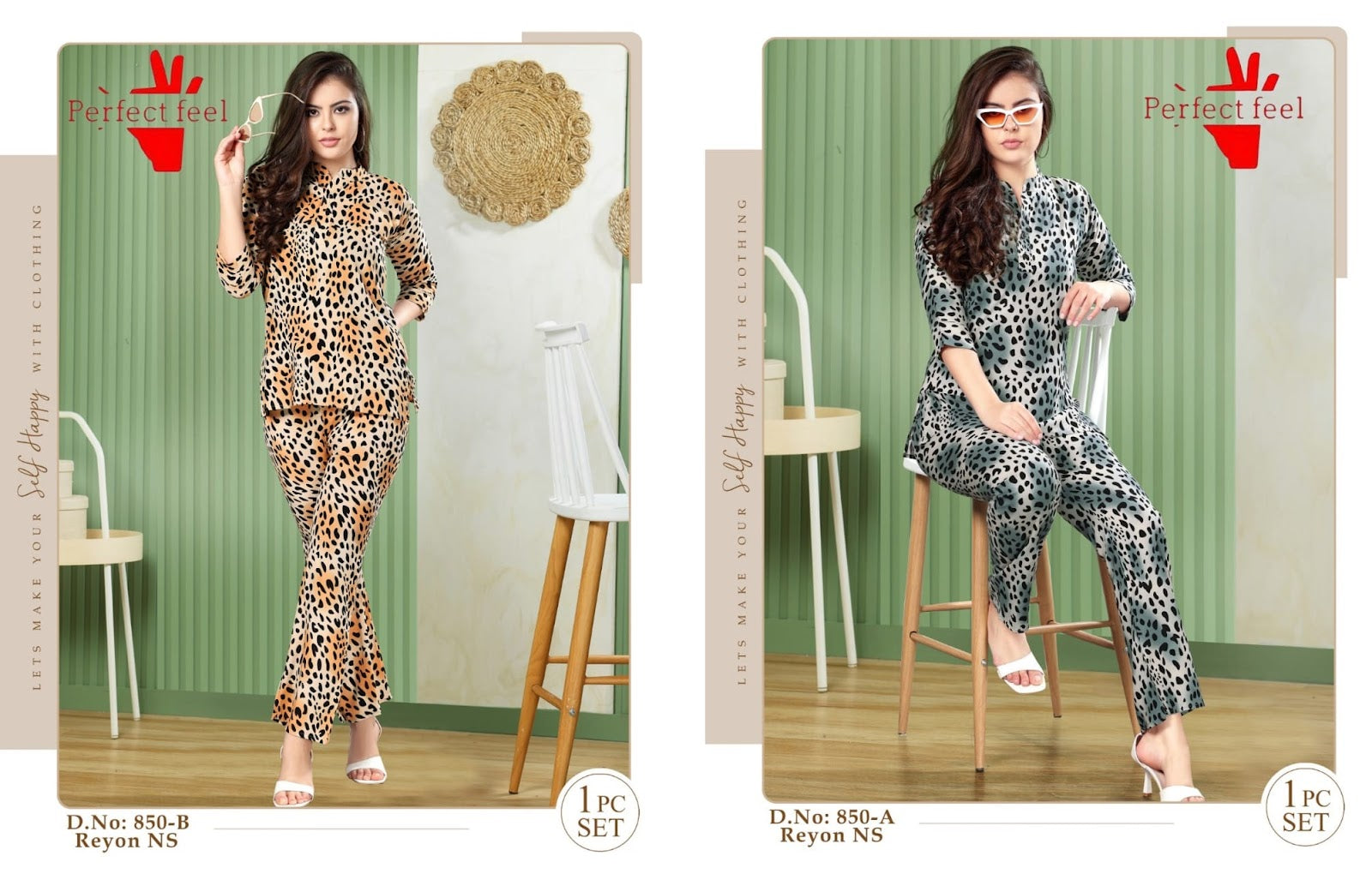 850 Ab Perfect Feel Rayon Pyjama Night Suits Wholesale Price