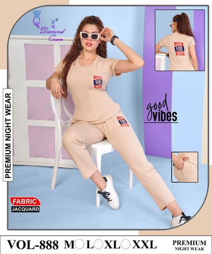 888 Diamond Queen Sinker Pyjama Night Suits Wholesale Price