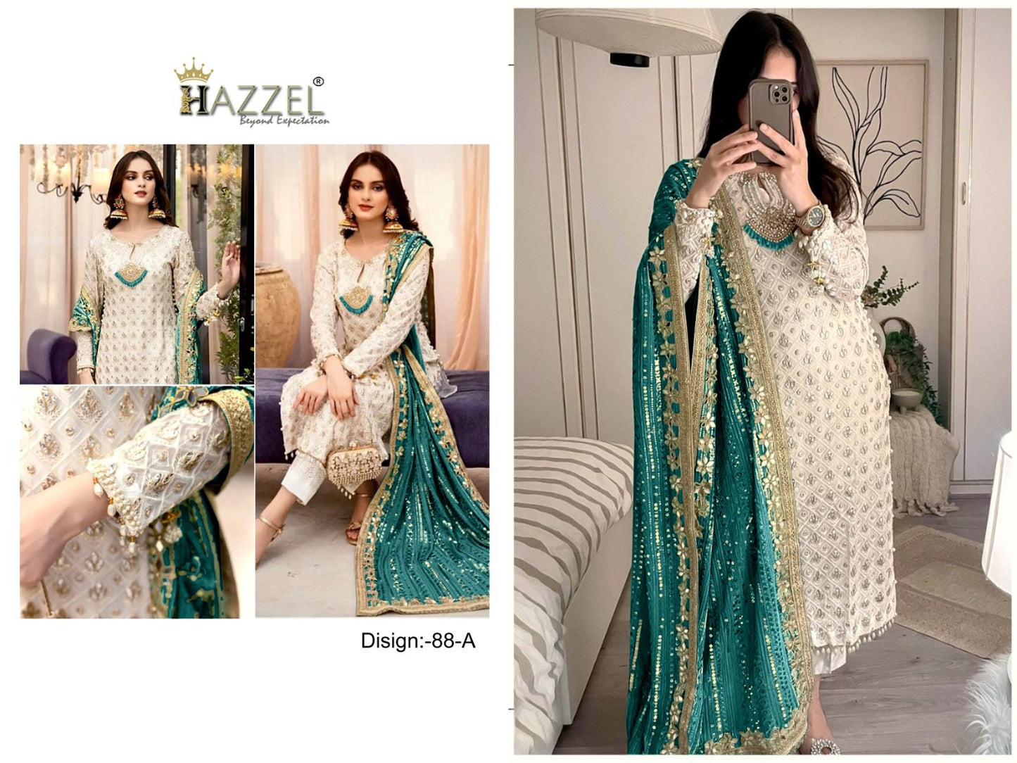 88 Hazzel Fox Georgette Pakistani Salwar Suits