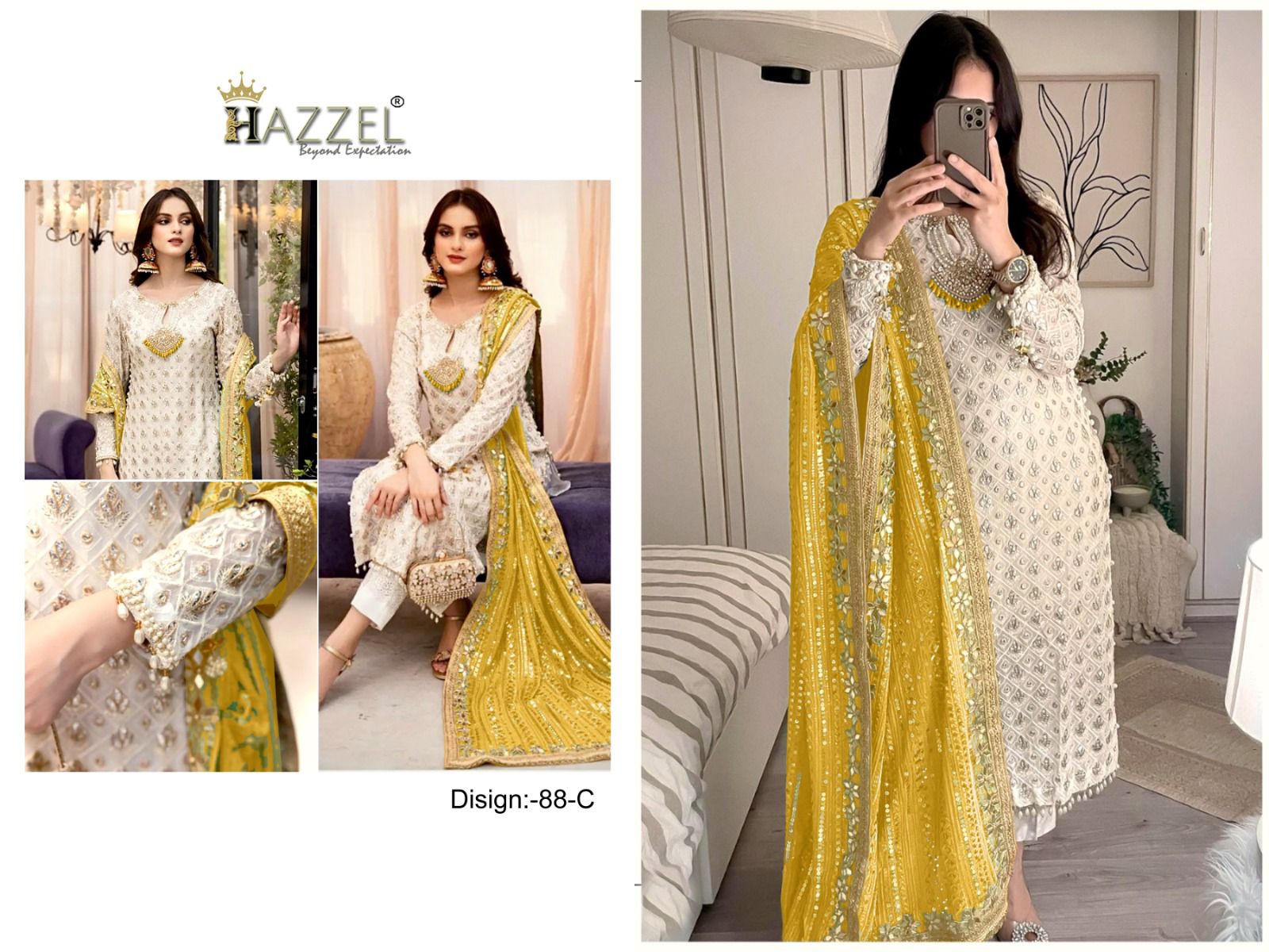 88 Hazzel Fox Georgette Pakistani Salwar Suits