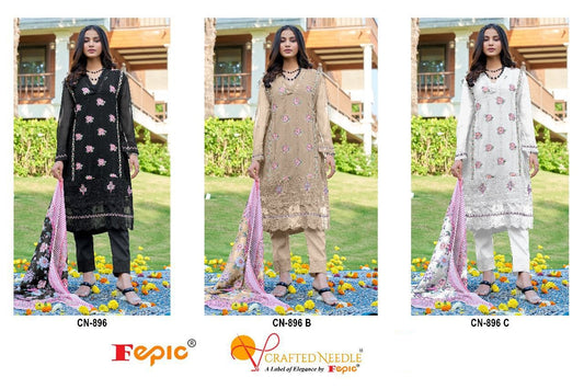 896 Crafted Needle Georgette Pakistani Readymade Suits