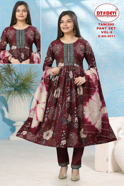 9011 Tanishi Vol 6 Dt Devi Vatican Readymade Pant Style Suits Supplier Ahmedabad