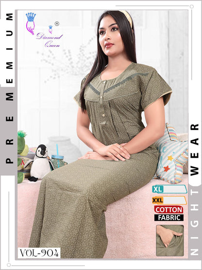 903-904 Diamond Queen Cotton Night Gowns Supplier Gujarat