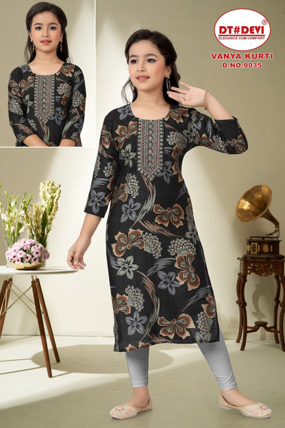 9035 Vanya Dt Devi Vetican Girls Kurti Supplier