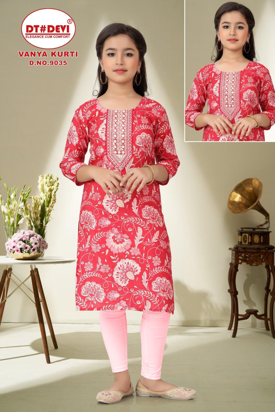 9035 Vanya Dt Devi Vetican Girls Kurti Supplier