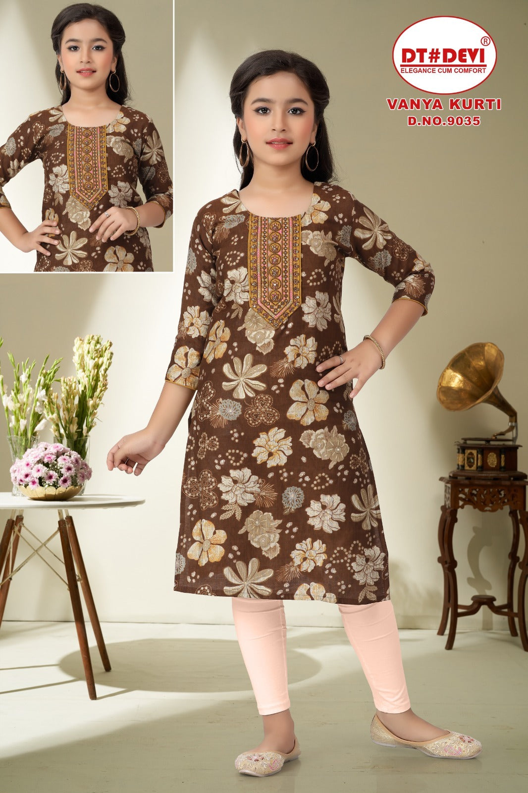 9035 Vanya Dt Devi Vetican Girls Kurti Supplier