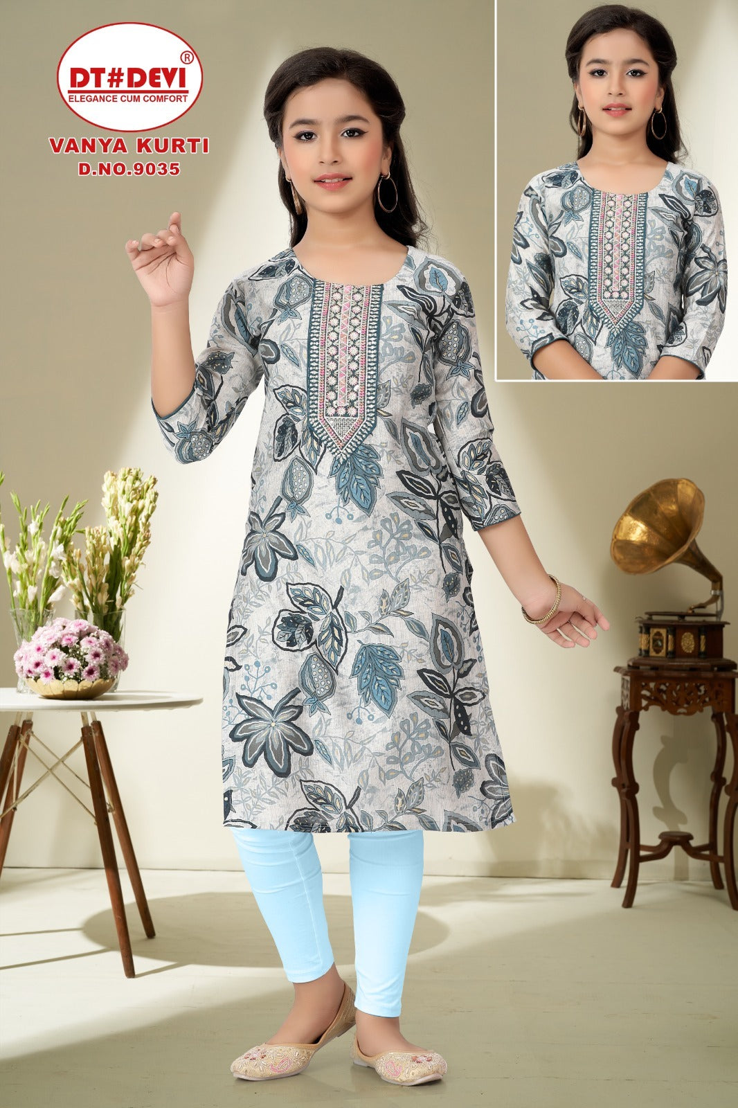 9035 Vanya Dt Devi Vetican Girls Kurti Supplier