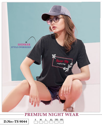 9044 Mnt Sinker Women Oversized Tshirt Wholesaler Ahmedabad