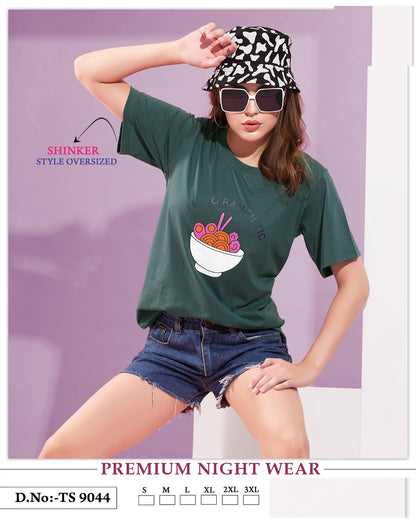 9044 Mnt Sinker Women Oversized Tshirt Wholesaler Ahmedabad