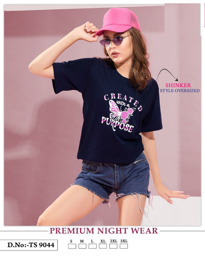 9044 Mnt Sinker Women Oversized Tshirt Wholesaler Ahmedabad