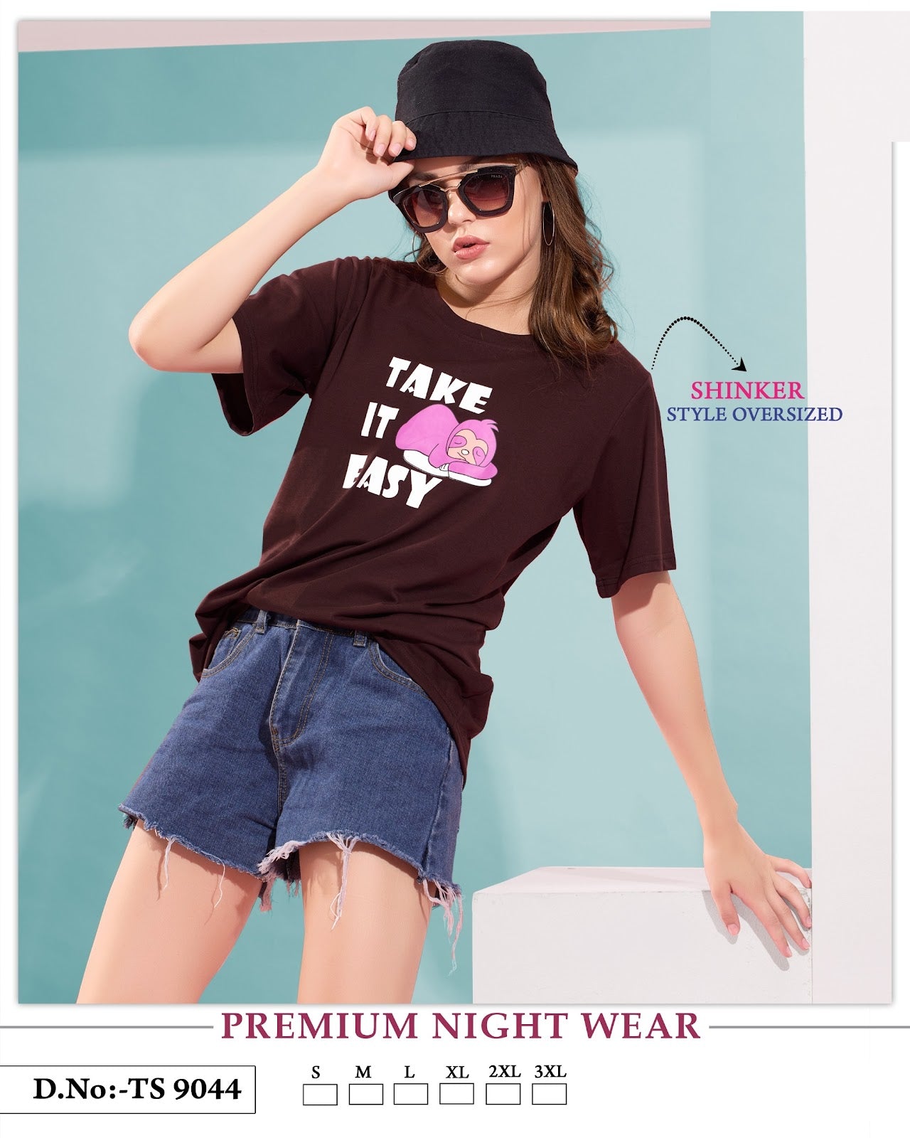 9044 Mnt Sinker Women Oversized Tshirt Wholesaler Ahmedabad