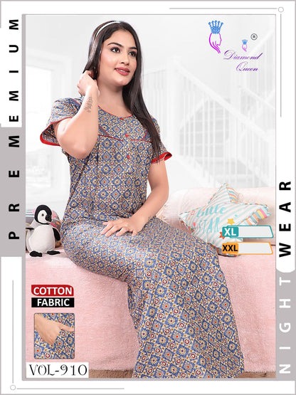 905-910 Diamond Queen Cotton Night Gowns Exporter India