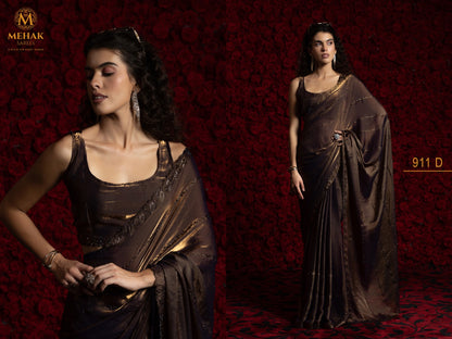 911A To 911D Mehek Satin Silk Sarees Exporter India