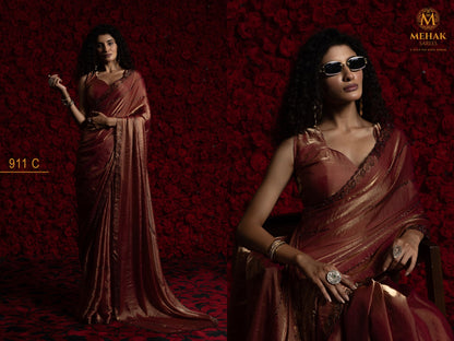 911A To 911D Mehek Satin Silk Sarees Exporter India
