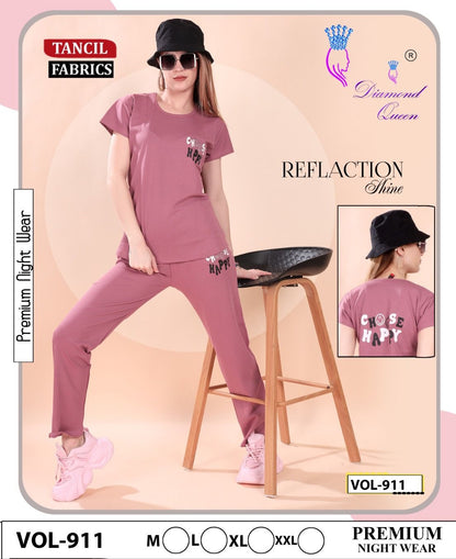 911 Diamond Queen Tencil Pyjama Night Suits Wholesale Price