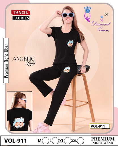 911 Diamond Queen Tencil Pyjama Night Suits Wholesale Price