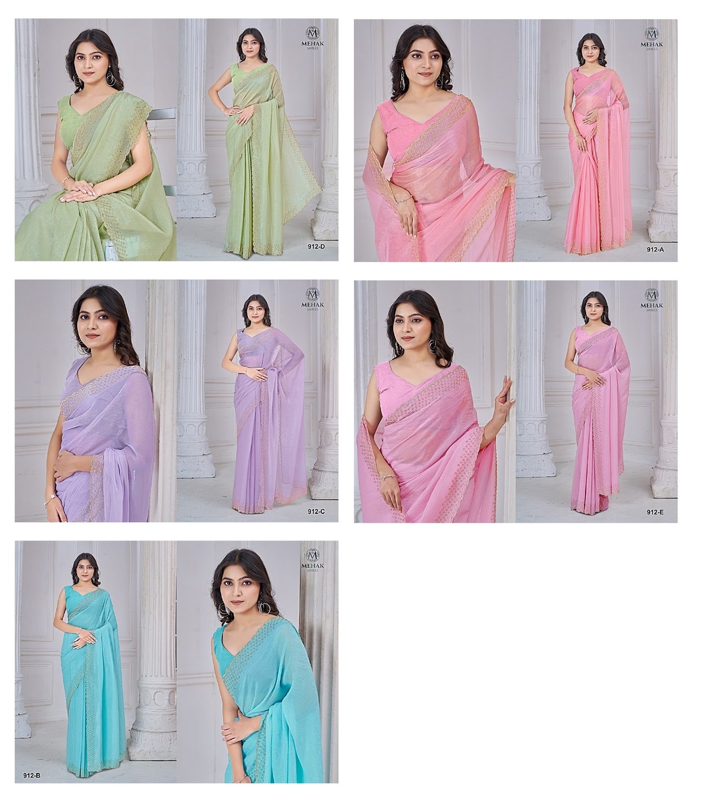 912Abcde Mehek Art Silk Sarees Exporter India