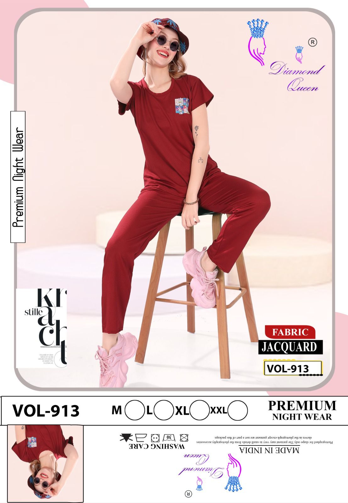 913 Diamond Queen Tencil Pyjama Night Suits Manufacturer Gujarat