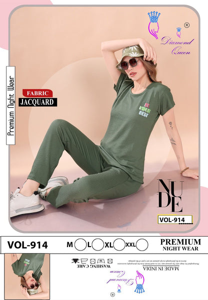 914 Diamond Queen Lining Pyjama Night Suits Supplier Gujarat