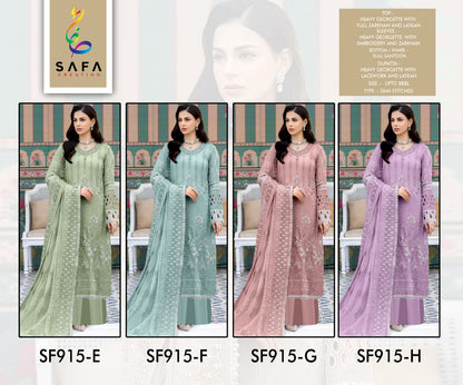 915Efgh Safa Creation Georgette Pakistani Salwar Suits Supplier