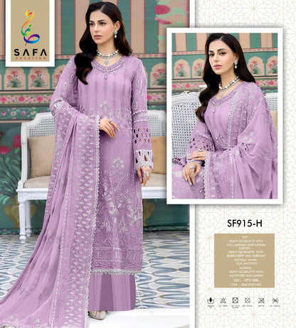 915Efgh Safa Creation Georgette Pakistani Salwar Suits Supplier