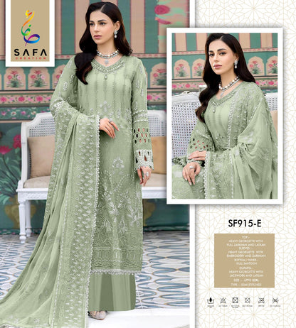 915Efgh Safa Creation Georgette Pakistani Salwar Suits Supplier