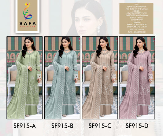 915 Safa Creation Premium Georgette Pakistani Salwar Suits Exporter Gujarat