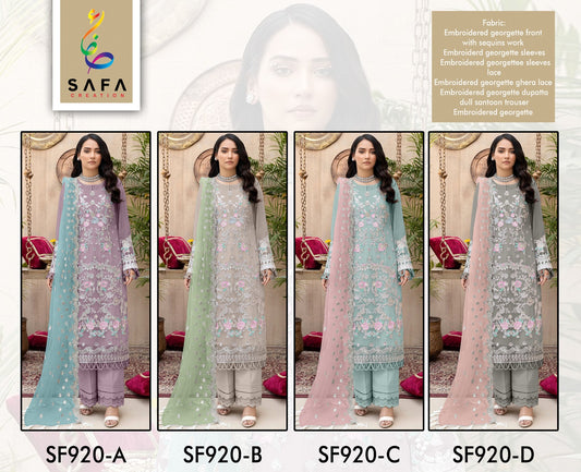 920 Safa Creation Georgette Pakistani Salwar Suits Exporter Gujarat