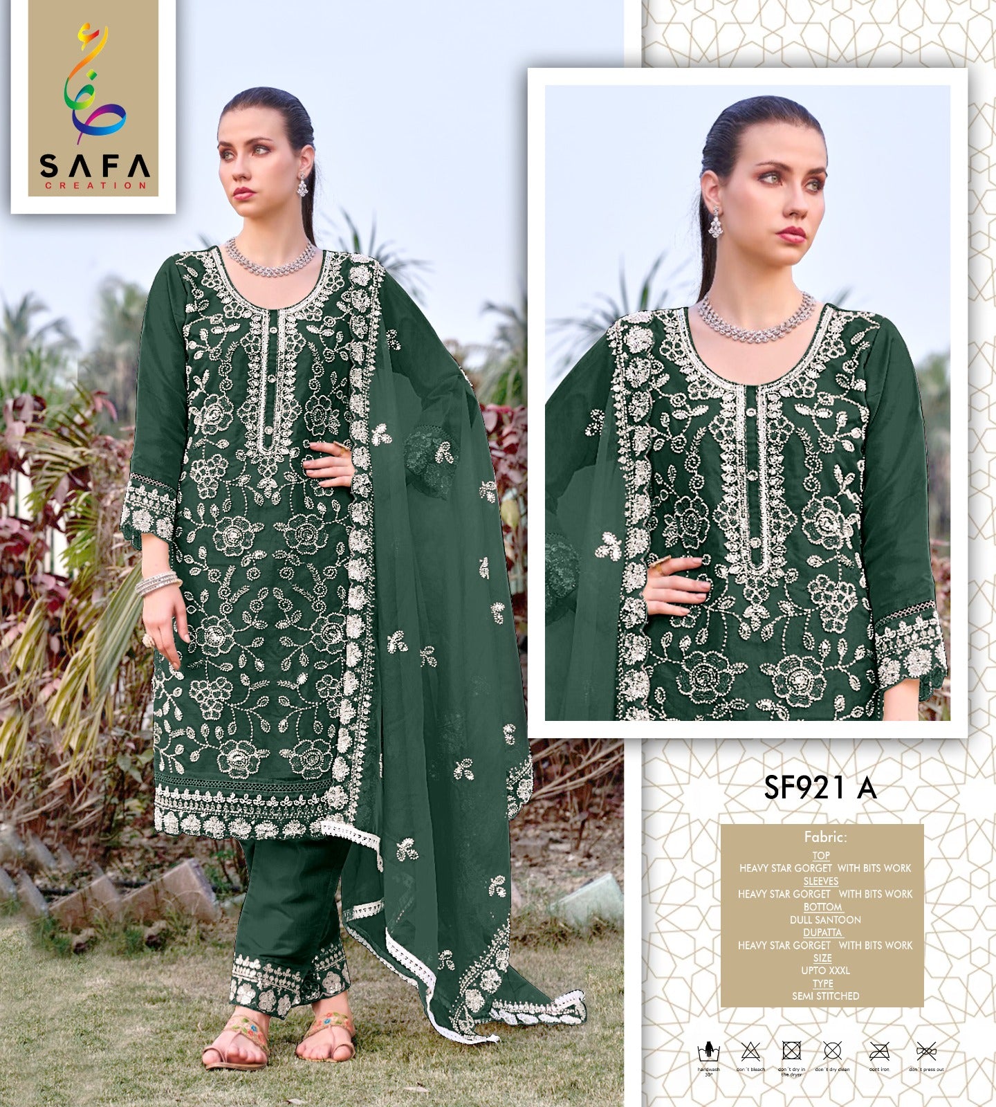 921Abcd Safa Creation Georgette Pakistani Salwar Suits Exporter
