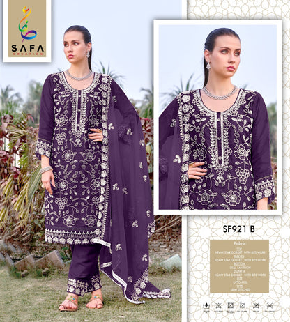 921Abcd Safa Creation Georgette Pakistani Salwar Suits Exporter