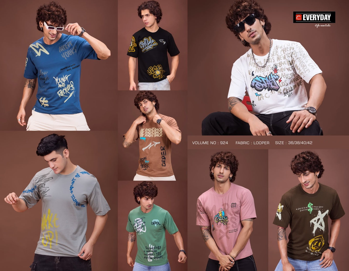924 B Everyday Cotton Looper Mens Tshirts Manufacturer