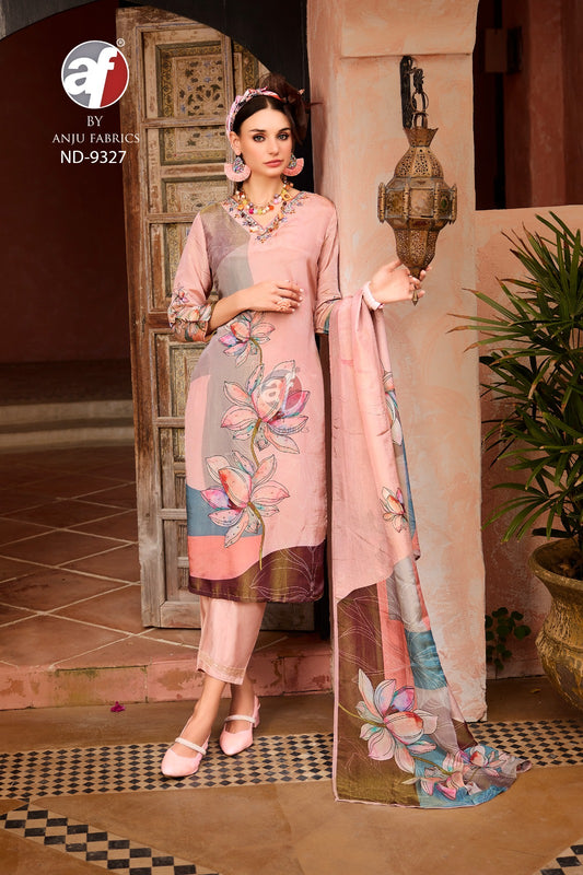 9327 Af Simmer Tissue Readymade Pant Style Suits Supplier Gujarat