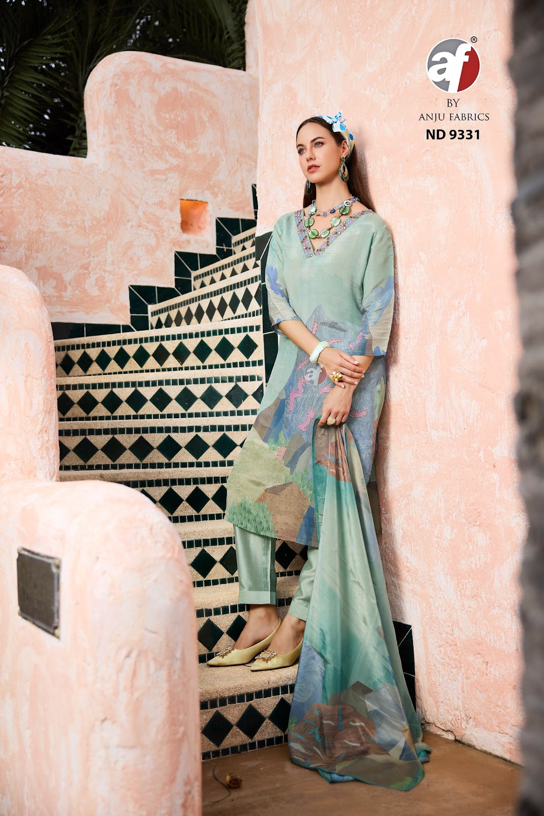 9331 Af Simmer Tissue Readymade Pant Style Suits Supplier Gujarat