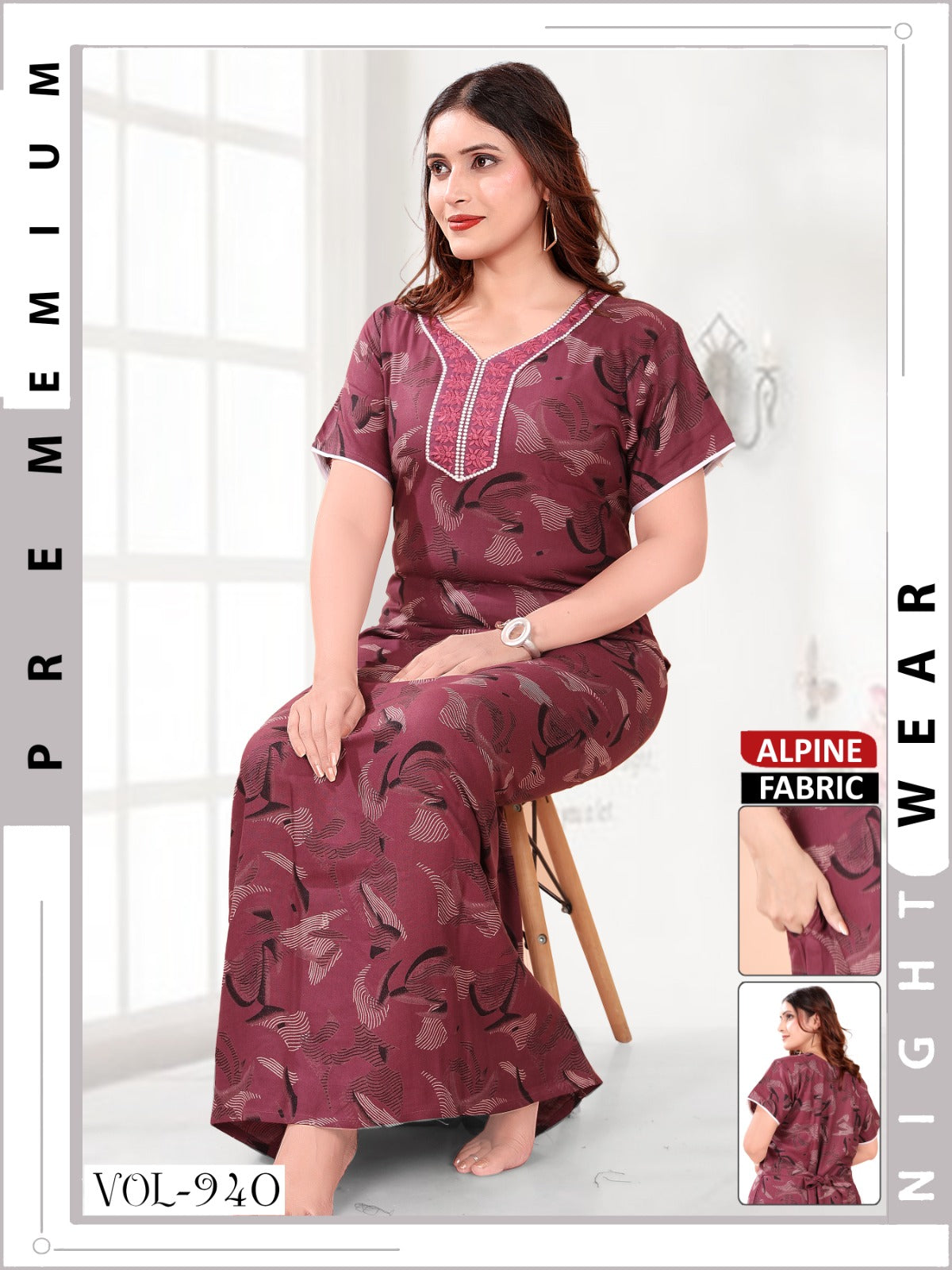 937-940 Diamond Queen Alpine Night Gowns Supplier Gujarat