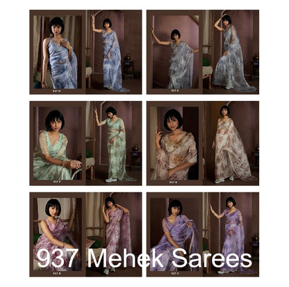 937 Mehek Organza Sarees Manufacturer
