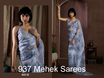 937 Mehek Organza Sarees Manufacturer