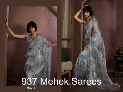 937 Mehek Organza Sarees Manufacturer