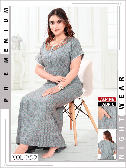 938-939 Diamond Queen Alpine Night Gowns Manufacturer Gujarat