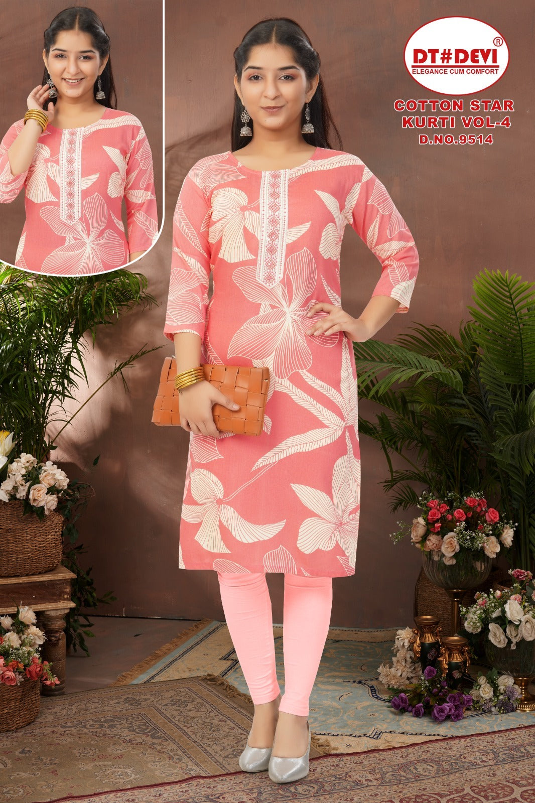 9514 Star Kurti Vol 4 Dt Devi Rayon Girls Kurti Exporter