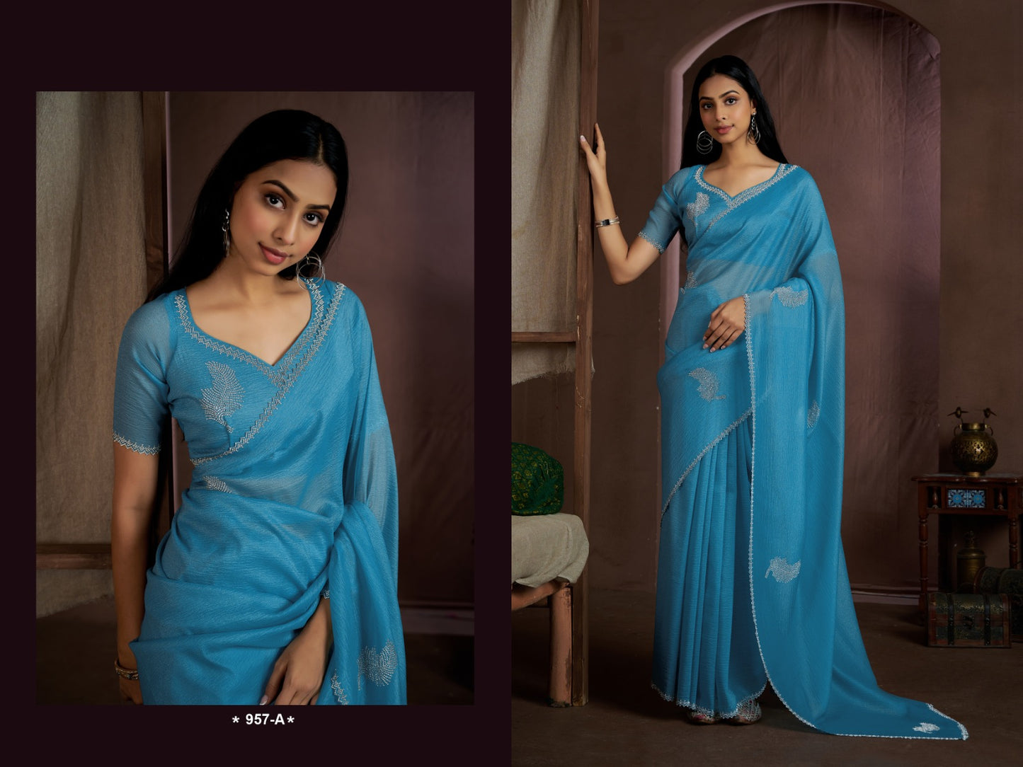 957 Series Mehek Crush Sarees Supplier Ahmedabad