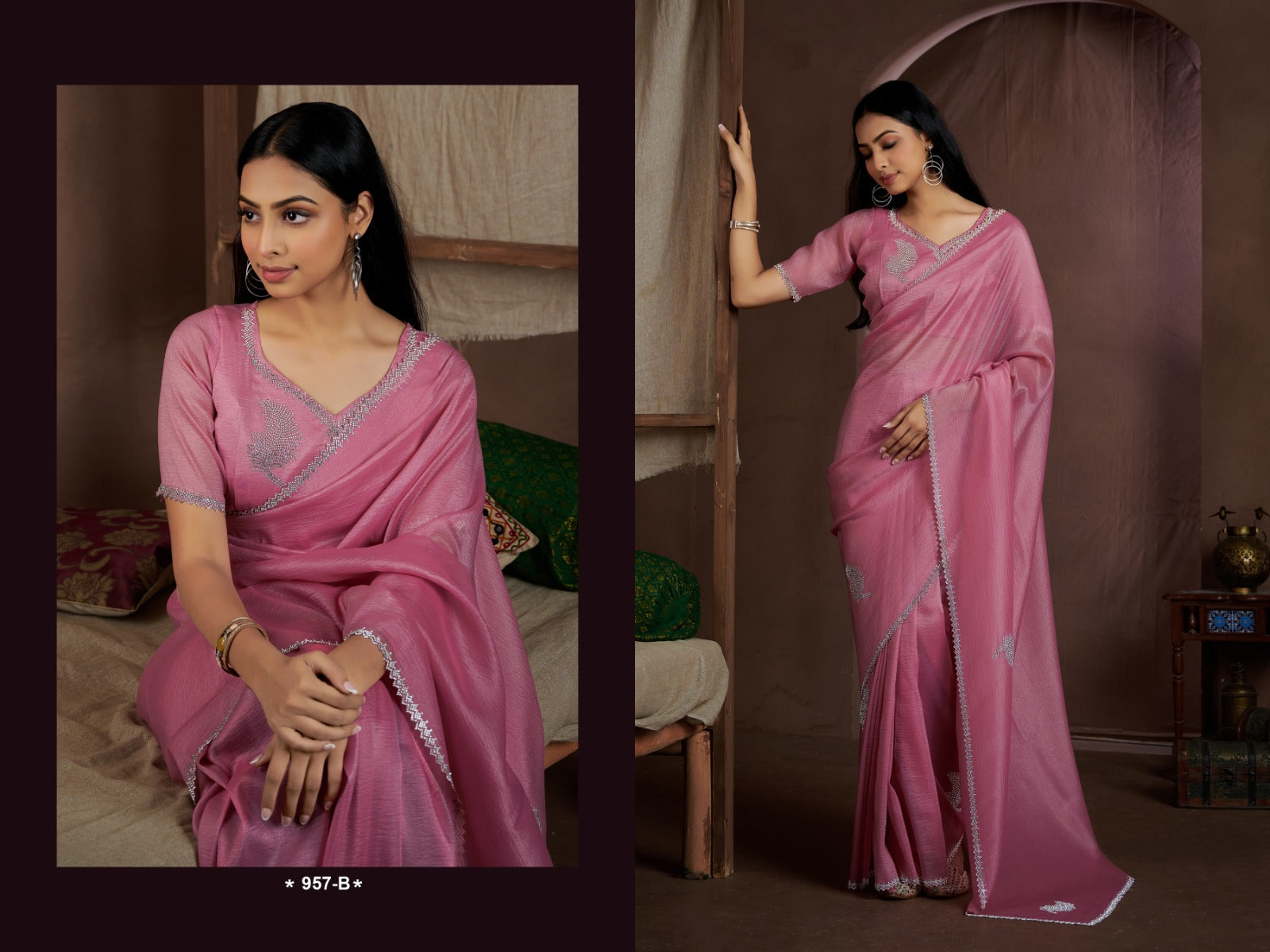 957 Series Mehek Crush Sarees Supplier Ahmedabad