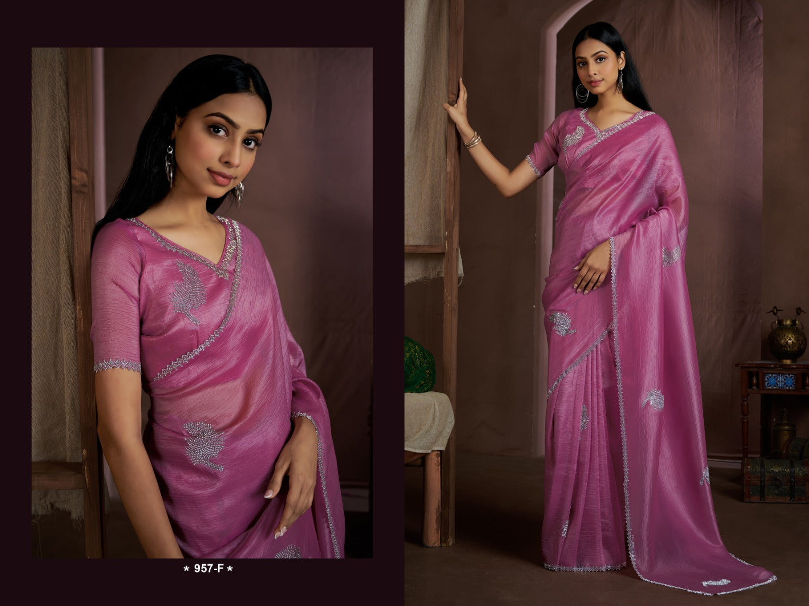 957 Series Mehek Crush Sarees Supplier Ahmedabad