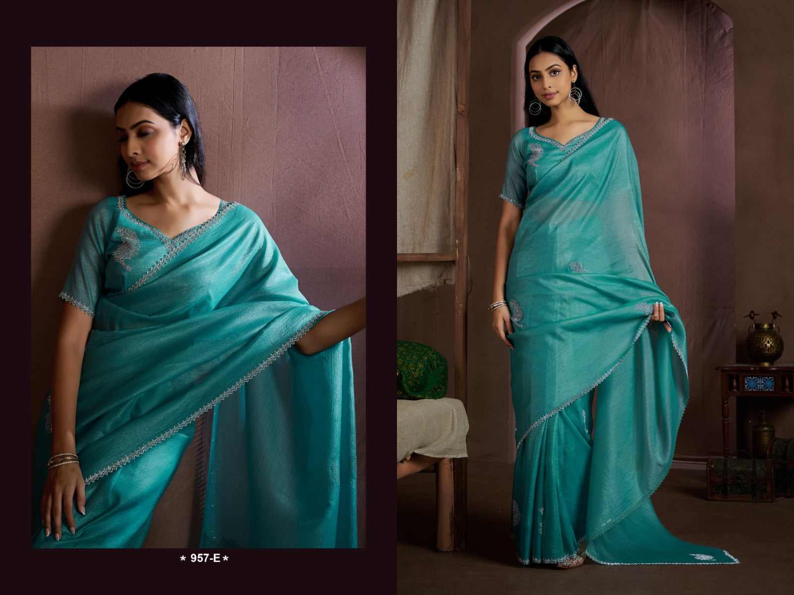 957 Series Mehek Crush Sarees Supplier Ahmedabad