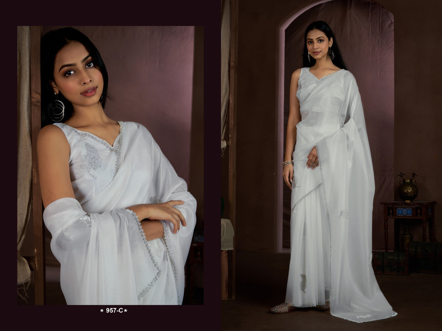 957 Series Mehek Crush Sarees Supplier Ahmedabad