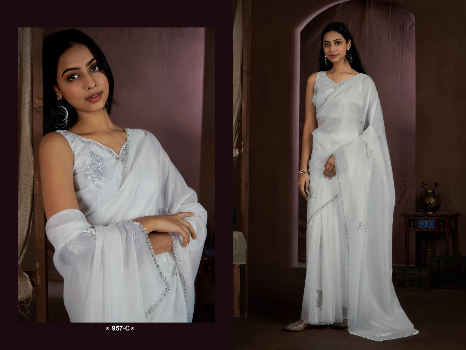 957 Series Mehek Crush Sarees Supplier Ahmedabad